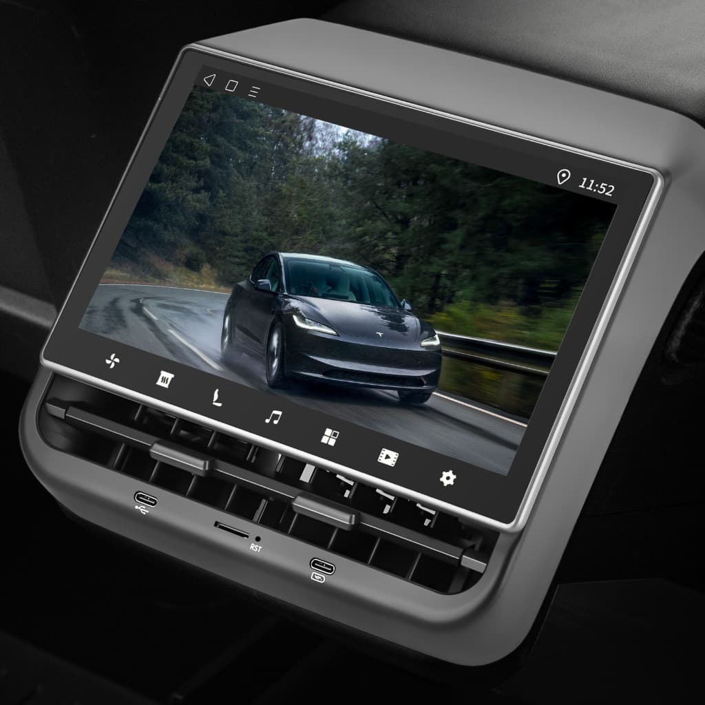 Pantalla Trasera de Entretenimiento y Clima 8.66" Android para Tesla Model 3 / Model Y (AMD)